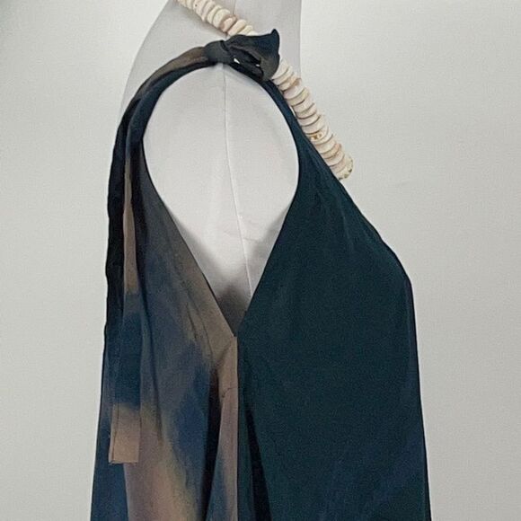 Pōʻalima Romper  Green/Teal/Blue/Gray/Coral V Neck Shoulder TIe Wide Leg Romper - Picture 8 of 15